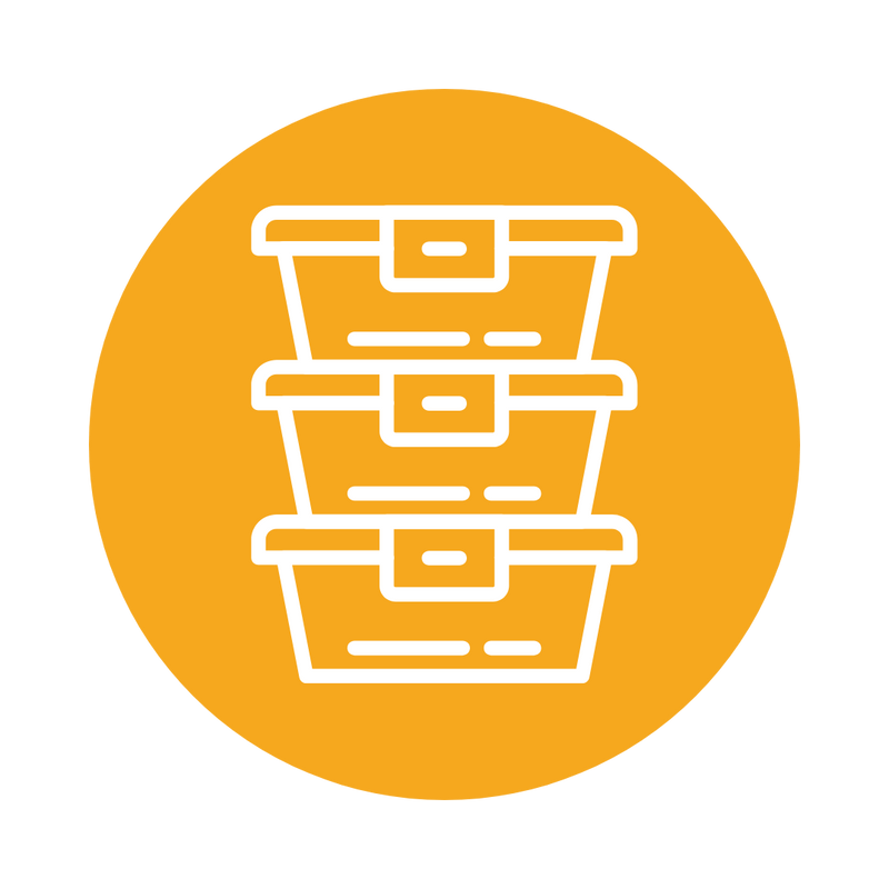 Stacked meal containers icon representing packaged Healthy Meals in Kolkata.