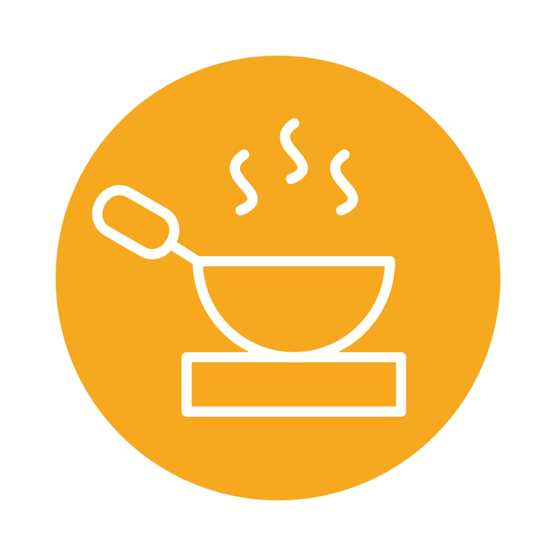 Hot meal bowl icon symbolizing freshly prepared Healthy Meals in Kolkata.