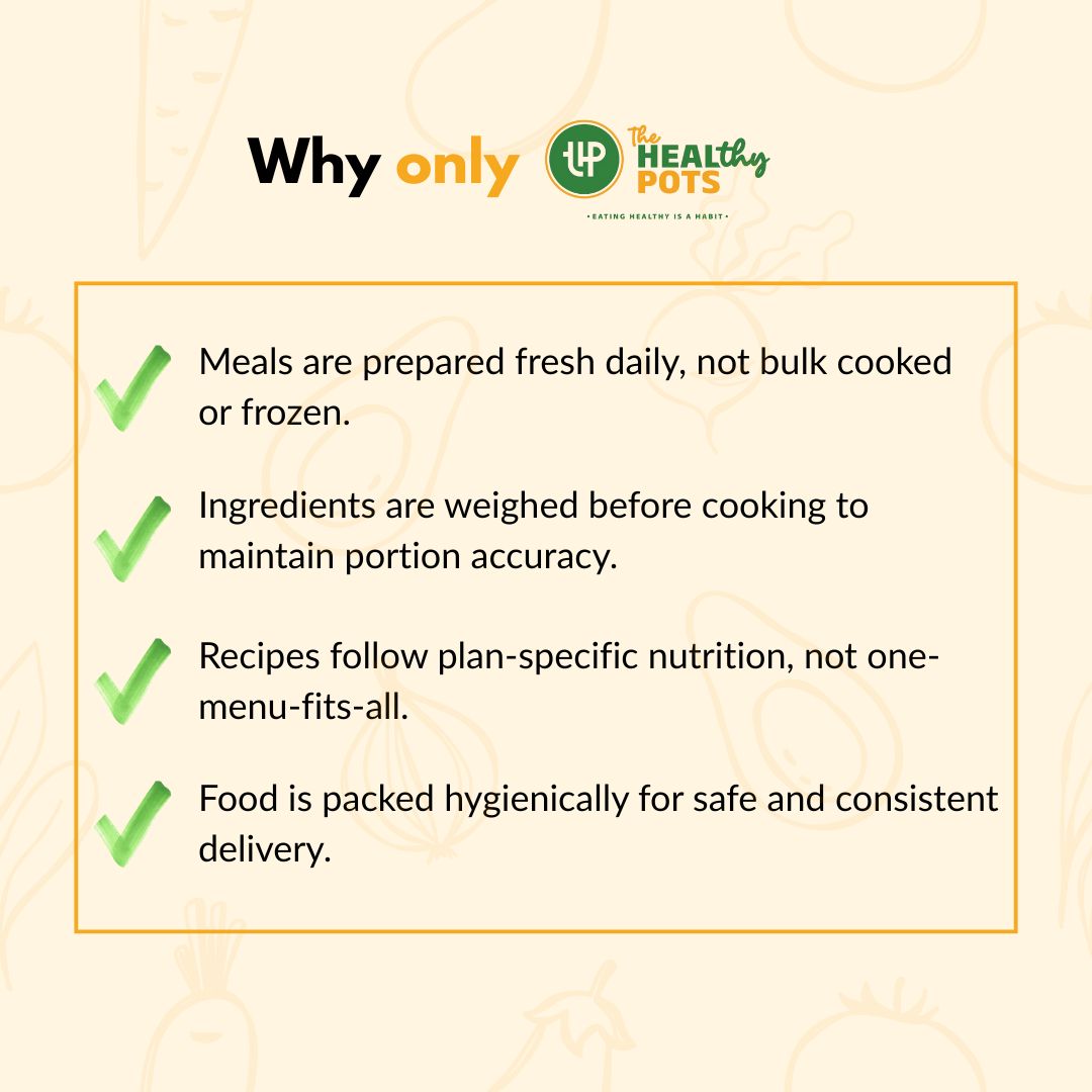 Fresh, portion-controlled meals prepared daily for a reliable Meals subscription in Kolkata.