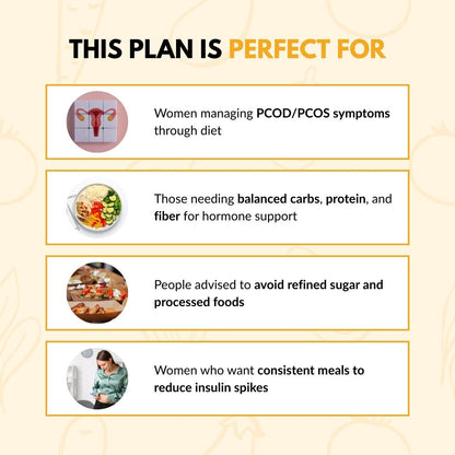 Infographic showing who benefits from a PCOS diet plan with Healthy Meals in Kolkata.